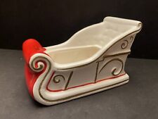 Lefton Candy Dish #1582 Christmas Sleigh Sled & Girl, Vtg Japan Replacement Pc picture