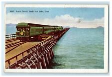 1942Train in Lucin Cut-Off Great Salt Lake, Utah UT Posted Cancel Postcard picture