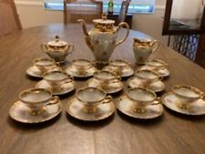 Antique Mitterteich Bavaria Tea Set Teapot/Sugar/Creamer 11 Cups & Saucers picture