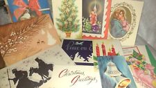 14 Vintage Religious Christmas Card Fronts 1950/60/70s Lot picture