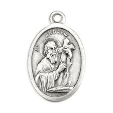 St. Saint Andrew - Pray for Us - Oxidized Italian Silver Tone 1 inch Medal  picture