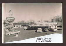 REAL PHOTO TOPPER DRIVE IN RESTAURANT OLD CARS TOPEKA AVE. POSTCARD COPY picture