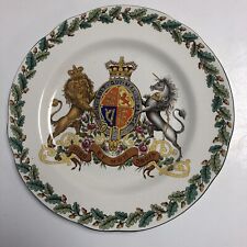 antique wedgewood etruria british royal arms crest 9” plate vintage picture