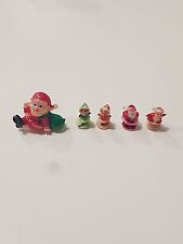 Vintage EXTREMELY TINY Miniature ELF, Santa Plastic Figurine 3/4