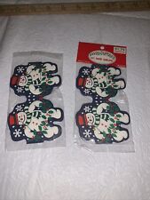 Vintage Christmas Paper Garland  Fold Out Santa’s workbench Snowman 9’ X2 NOS picture