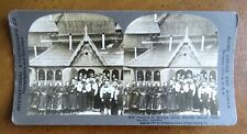 antique 1902 STEREOCARD Folk Dress Hiterdal Stave Church NORWAY International Co picture