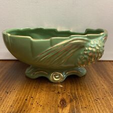 Vintage Shafer Planter Bowl Pedestal MCM Pinecone Decor Gilding Green picture