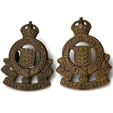 Original WW2 Royal Army Ordnance Corps RAOC Collar Badge PAIR picture