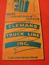 Clemans Truck Line Semi Transport Matchbook Cover picture