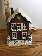 Crazy Mountain Christmas Snowman Votive Warmer House Holiday Scene  picture