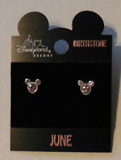 Disney Birthstone Sparkled Jeweled Mickey Head Earrings New picture