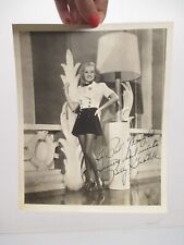 Vtg Betty Grable Actress Dancer Pin Up Girl Autograph 7.5