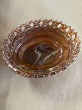 Vintage Old Imperial Glass Large Marbled Candy Dish, (Bowl Only) picture