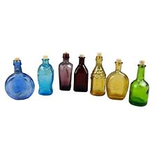 Vintage Wheaton Miniature Colored Glass Bottles Lot of 7 picture