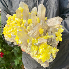 20.5LB  Rare yellow sulfur crystal quartz crystal mineral specimen picture