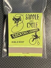 VINTAGE MATCHBOOK - SADDLE AND CYCLE COCKTAIL LOUNGE - ROCKFORD, IL - UNSTRUCK picture