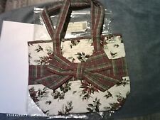 Longaberger 2008 HOLIDAY Tote Bag HOLIDAY BOTANICAL w/ HOLIDAY PLAID BOW New MIB picture
