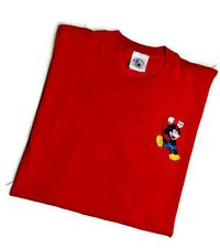 Vintage 1990s Mickey & Co Embroidered T Shirt Disney Single Stitch USA Red OSFA picture