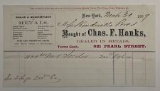 1869 Chas. F. Hanks Billhead New York picture