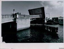 Vintage One Of Miami'S Drawbridges Raises Above A Busy Canal Travel 7X9 Photo picture