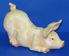 Vintage Porcelain Pig Figurine Hand Painted Details Great Collectible Condition picture