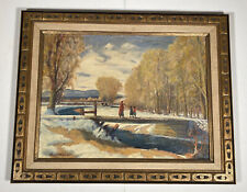 VTG Taos Early New Mexico Oil Painting Canvas Board CHARLES HENRY REYNOLDS picture