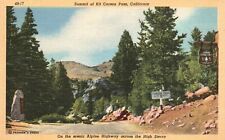 Vintage Postcard 1930's Alpine Highway Summit of Kit Carson Pass California CA picture