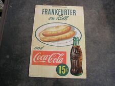 1951 hanging cardboard coca-cola frankfurter sign picture