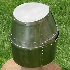 Medieval Knight German Great helm preowned leather armor knight helmet battle picture