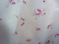 Yuwa Pink Rosebuds on Pink 100%  Cotton Lawn Soft Drape Fabric BTY HTF Dolls picture
