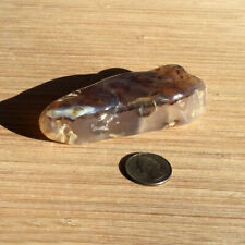 Montana Agate Geode Stone Polished Gray Crystal Dark Mineral Inclusions 3.75