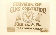 Souvenir of Elks Convention Los Angeles CA July 12th to 19th, RPPC Postcard picture
