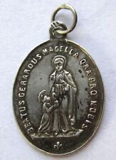 VINTAGE ANTIQUE FRENCH HALLMARK STERLING SILVER RELIGIOUS MEDAL CHARM MONTAIGU picture