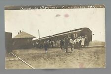 Jeffers MINNESOTA RPPC 1909 DEPOT & TRAIN Station CARNIVAL nr Windom Lamberton  picture