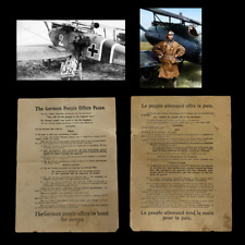 RARE WWI German Aeroplane dropped Propaganda Leaflet on BEF AEF French Trenches picture