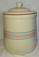Vintage McCoy Stone Craft Pink and Blue Large Canister picture