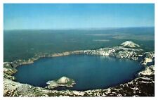 OR Oregon Crater Lake Aerial View Chrome Postcard picture