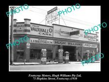 OLD LARGE HISTORIC PHOTO OF FOOTSCRAY VIC, WILLIAMS MOTORS, HOPKINS St c1930s picture