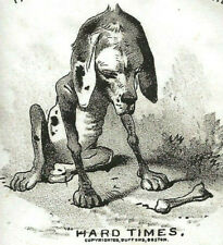 c1880s HARD TIMES-This Heart By Woe-Sad Dog-OE Lowell & Co-Kennebunk Depot ME picture