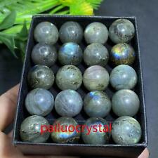 20pc Wholesale Natural Labradorite Ball Quartz Crystal Sphere Healing 15mm+ Box picture