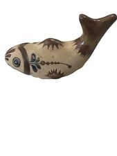 Vintage Tonala Mexico Folk Art Pottery Fish Hand Painted Figurine 7” picture