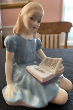 Royal Doulton England Reading Alice Wonderland HN 2158 1959 Figurine Green Stamp picture
