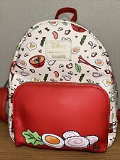 Loungefly Disney Mickey Mouse Ramen Backpack Some Wear On Corner Front Pocket picture
