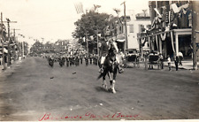 Bellows Falls Vermont Band Parade Patriotic Horse RPPC Real Photo Postcard picture