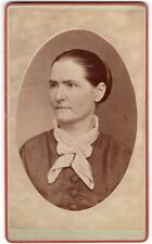 CIRCA 1880s CDV S. CLARK PEOPLES GALLERY LADY IN BLACK DRESS SPRINGFIELD OHIO picture