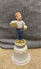 Norman Rockwell bell porcelain figurine river shore five cents a glass 1978 vtg picture