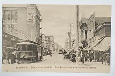 San Francisco CA Early View on Fillmore St North from Post St 1900s Postcard T12 picture