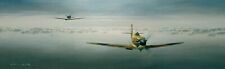 Dawn Sortie by Gerald Coulson aviation art signed by WWII RAF Spitfire Pilots picture