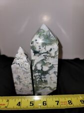 Moss Agate Tower Pair picture