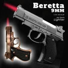 Luxury Beretta Silver Color Pistol Refillable Torch Lighter  picture